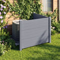 48 x 38 Inch Air Conditioner Fence 2 Panels with Metal Ground Stakes-Gray