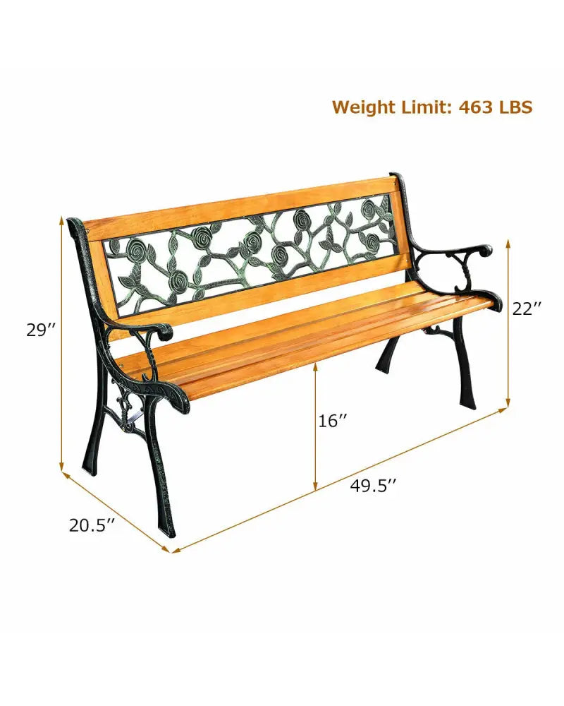 49 1/2 Inch Patio Park Garden Porch Chair Bench - Outdoor Benches