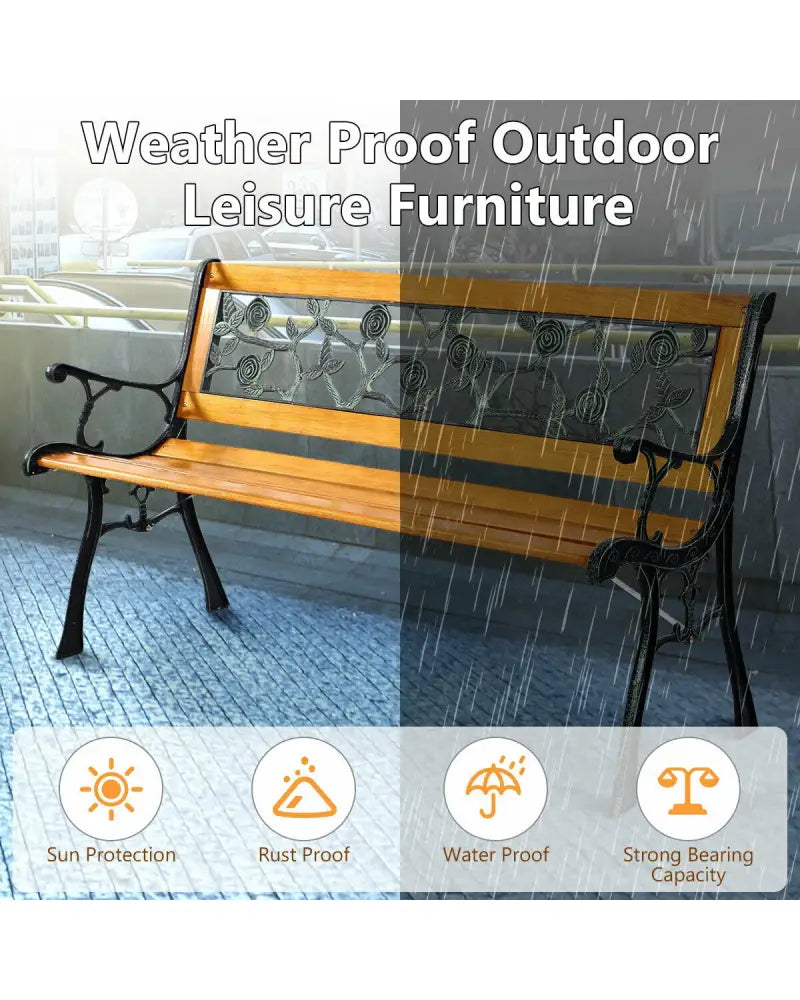 49 1/2 Inch Patio Park Garden Porch Chair Bench - Outdoor Benches