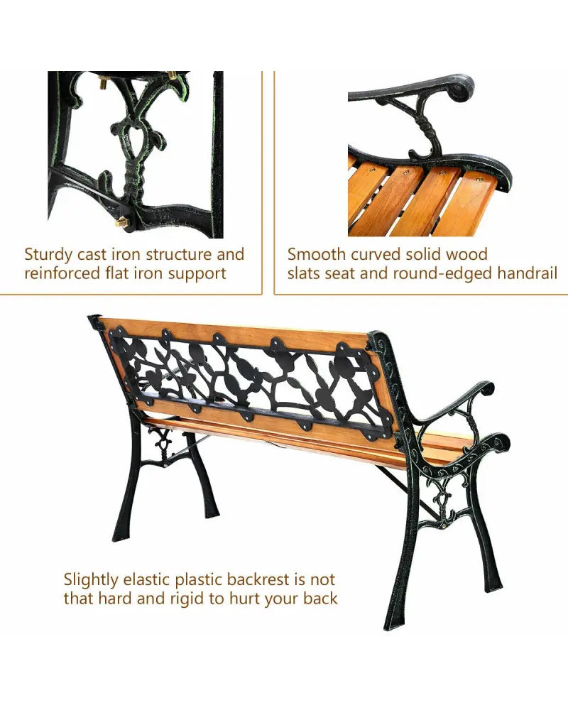 49 1/2 Inch Patio Park Garden Porch Chair Bench - Outdoor Benches