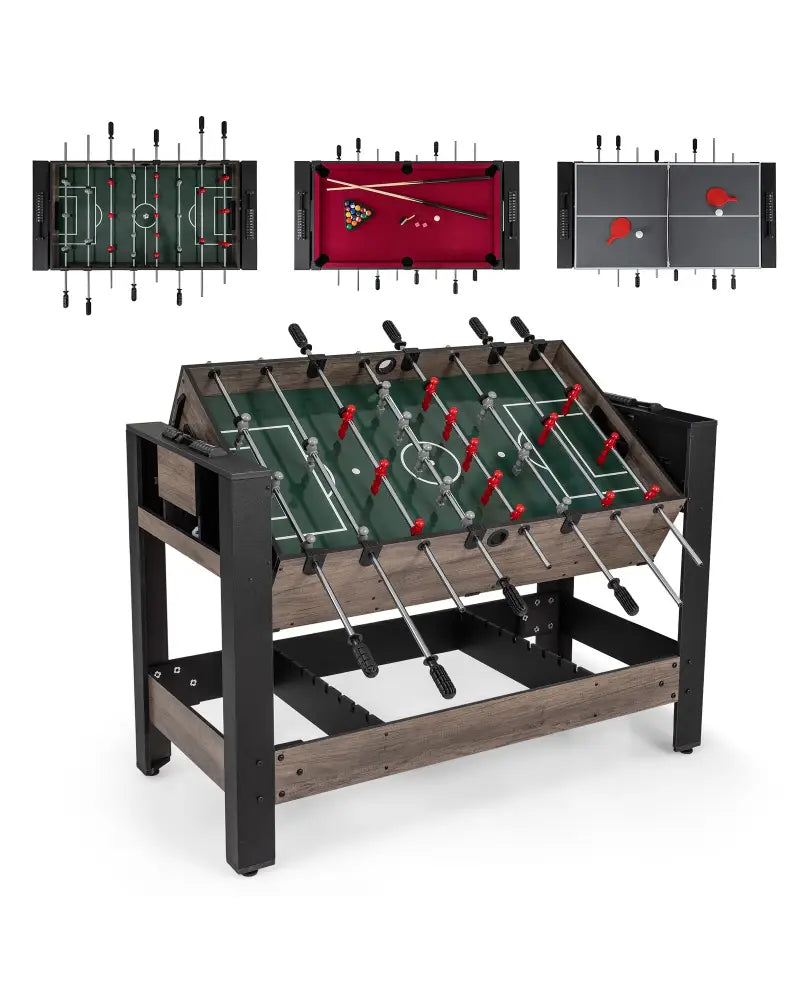 49 inch Combo Game Table with Pool Billiards-Brown - Brown - Game Room