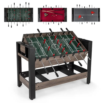 49 inch Combo Game Table with Pool Billiards - Brown - Oasis Home Essentials