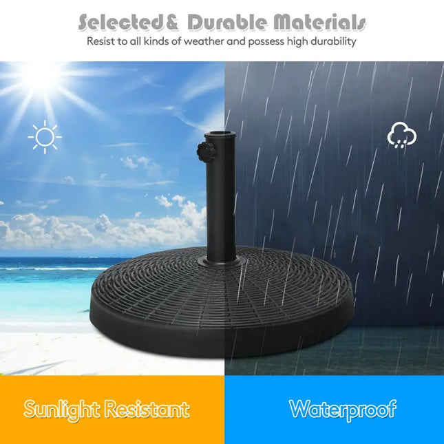49 LBS Patio Resin Umbrella Base Stand for Outdoor - Black - Outdoor Umbrella Bases