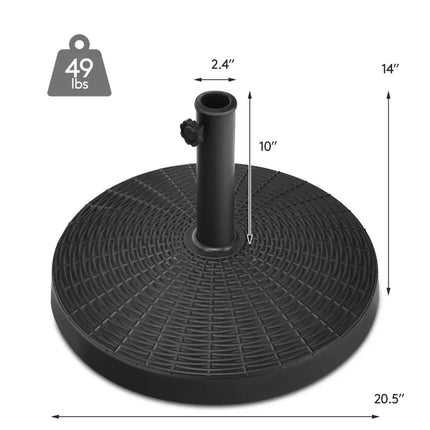 49 LBS Patio Resin Umbrella Base Stand for Outdoor - Black - Outdoor Umbrella Bases