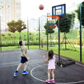 4.3-8.2 Feet Portable Basketball Hoop with Adjustable Height and Wheels-Blue