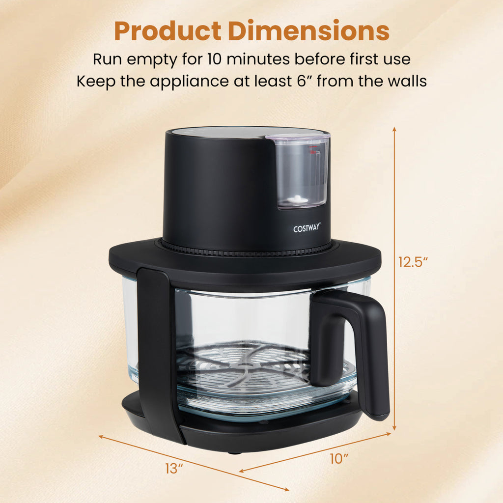 4.5L Glass Air Fryer with Steam Frying Mode-Black