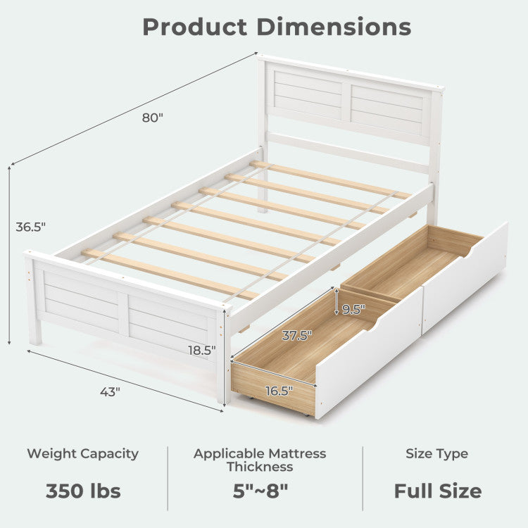 4-Piece Bedroom Furniture Set with Twin Size Bed Frame  Entryway Bench  Vanity Desk and Jewelry Armoire