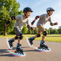 4-Size Adjustable Light-Up Kids Inline Skates for Kids Ages 7-9-Black