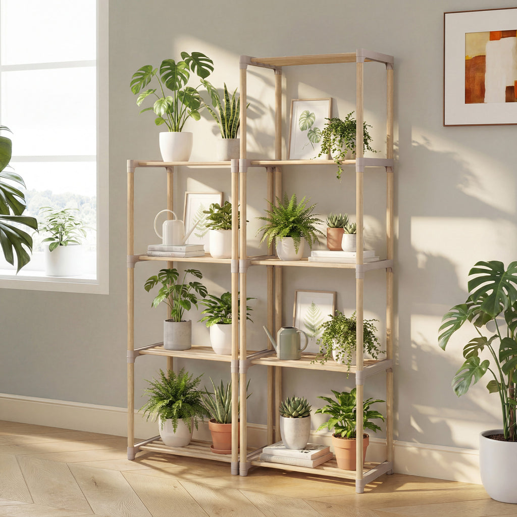 4-Tier Bookshelf with Open Shelves for Home Office and Bathroom-4-Tier