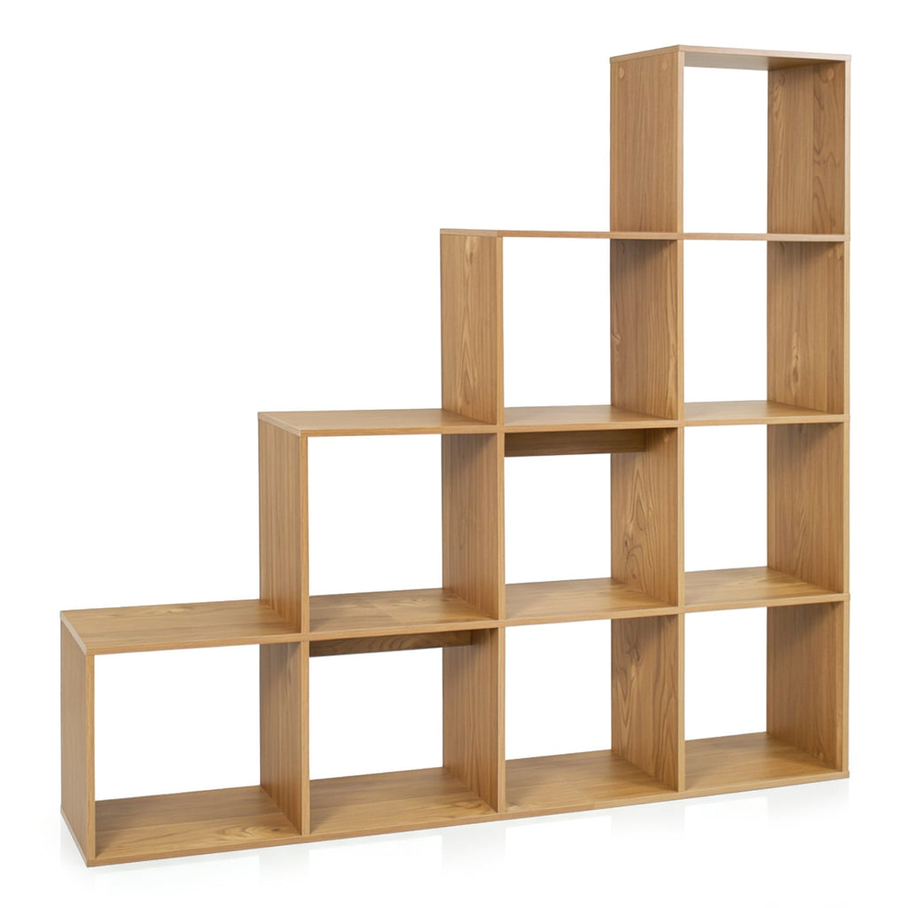 4-Tier Bookshelf with 2 Anti-Tipping Kits for Home Office-Natrual