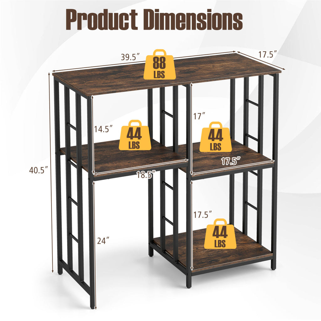 4-Tier Heavy-Duty Kitchen Baker's Rack- Brown