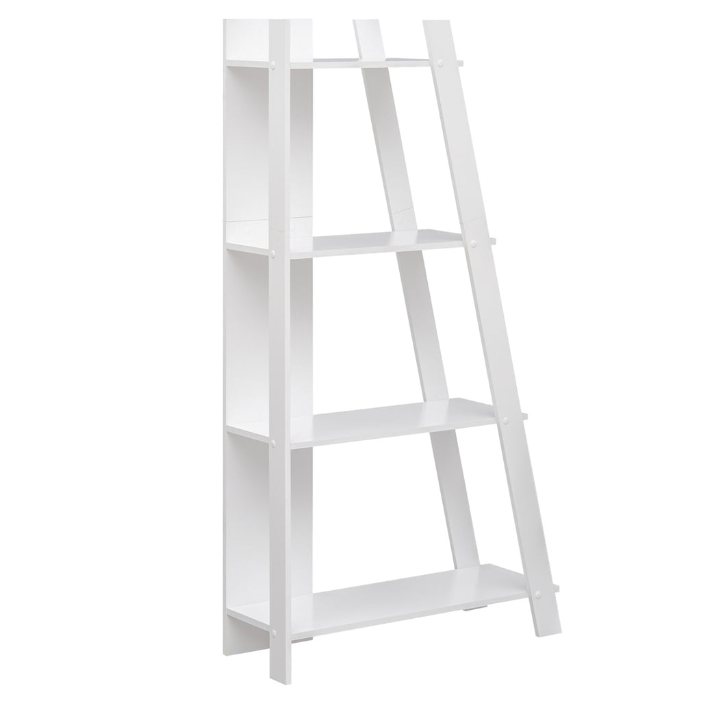 4-Tier Modern Bookshelf Wooden Vertical Display Book Shelf for Small Space-White