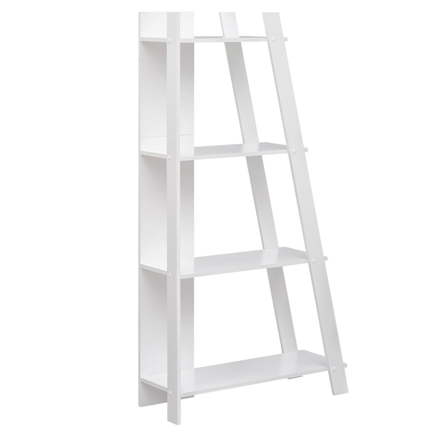 4-Tier Modern Bookshelf Wooden Vertical Display Book Shelf for Small Space-White