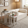4-in-1 Convertible Folding Sofa Bed and 3-Piece Side Table Set