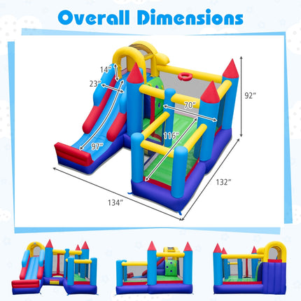 4-in-1 Inflatable Bounce Castle without Blower
