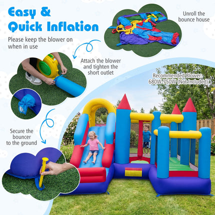 4-in-1 Inflatable Bounce Castle without Blower