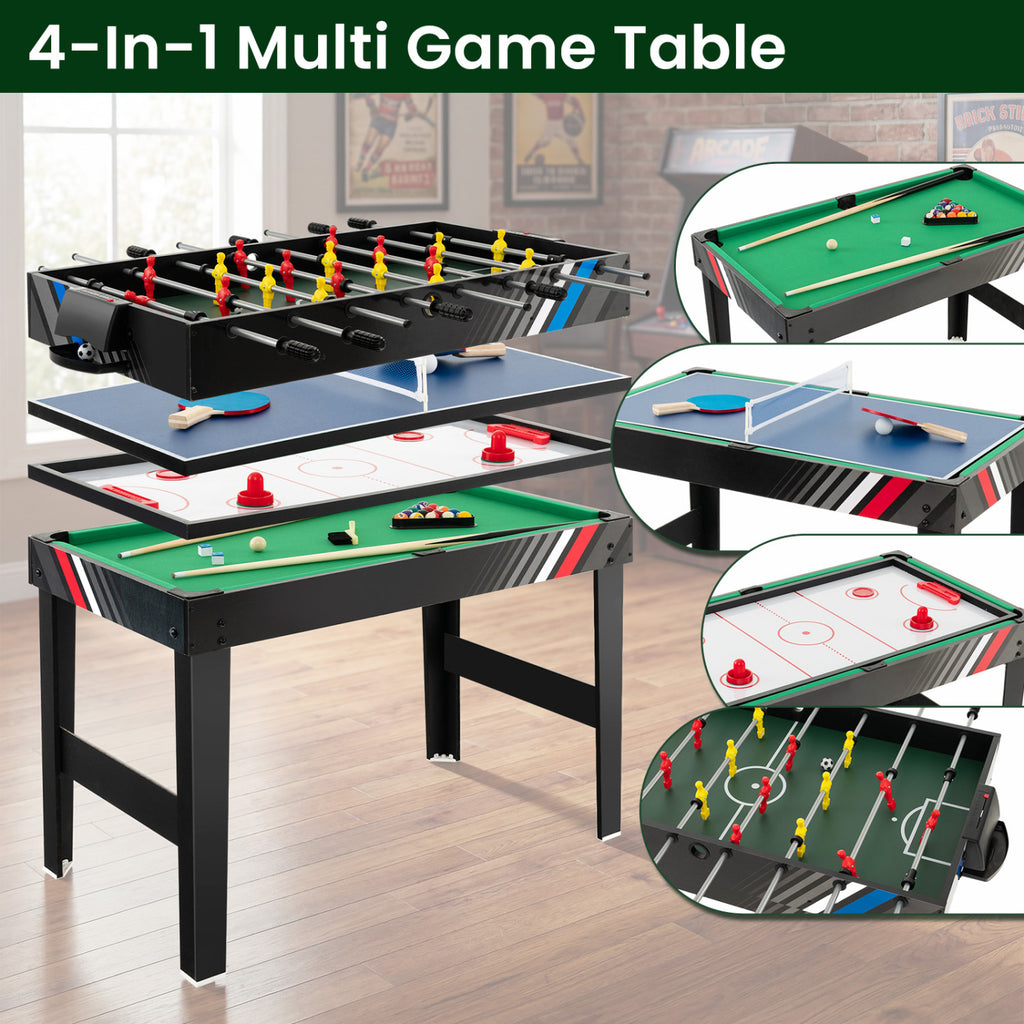 4-in-1 Multi Game Table with Pool Billiards