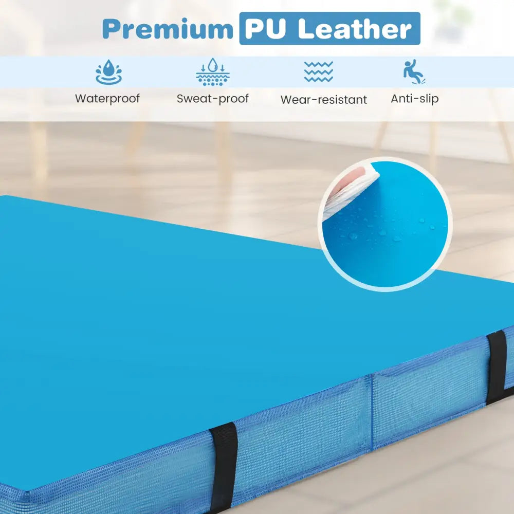 4ft x 4ft x 4in Bi-Folding Gymnastic Tumbling Mat with Handles and Cover-Blue - Blue - Yoga & Gym Mats