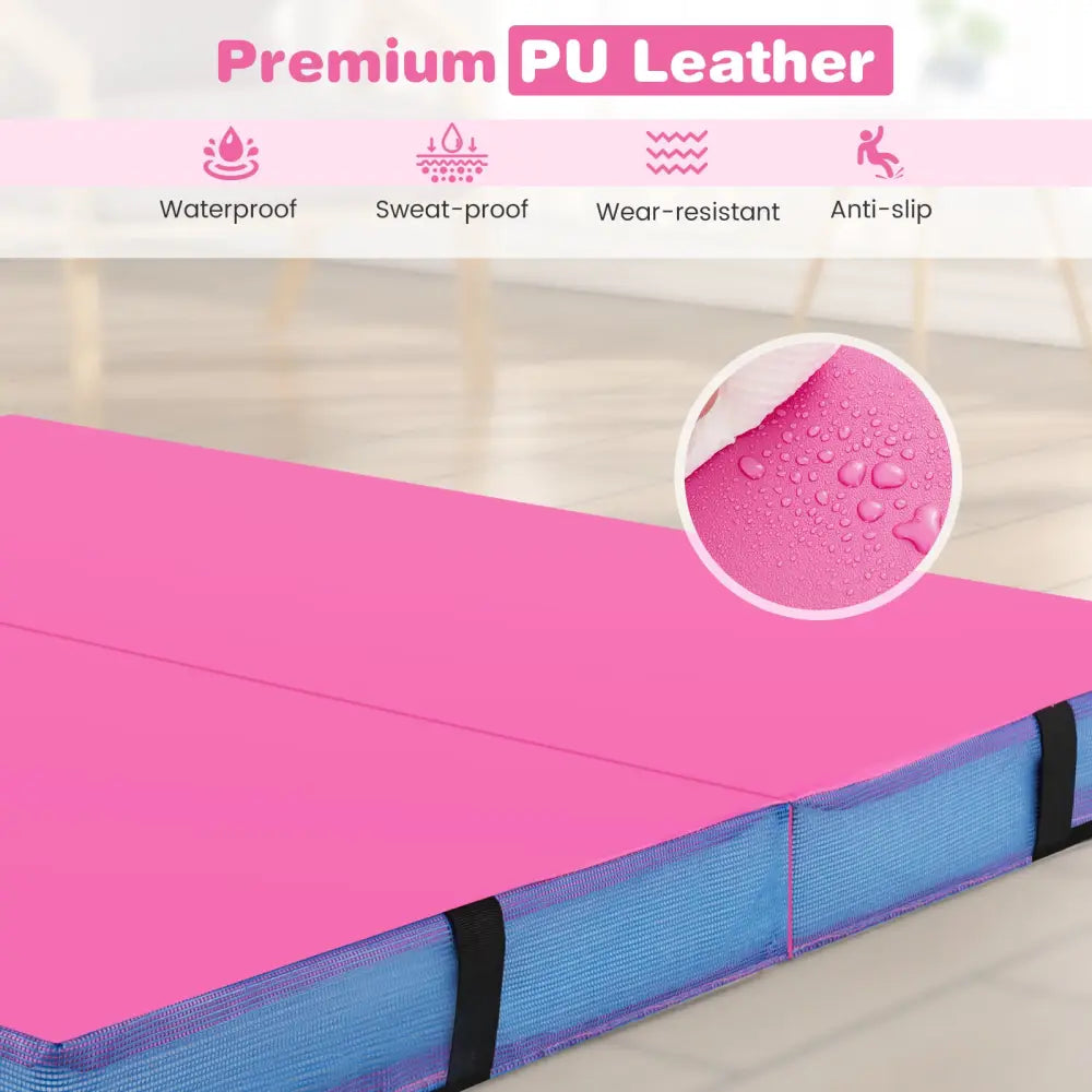 4ft x 4ft x 4in Bi-Folding Gymnastic Tumbling Mat with Handles and Cover-Pink - Pink - Yoga & Gym Mats