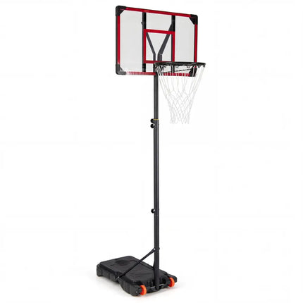 5.3-7.5 Feet Kids Basketball Hoop Height Adjustable with Fillable Base - Black & Red - Sport Equipments