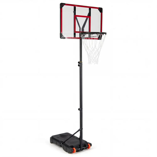 5.3-7.5 Feet Kids Basketball Hoop Height Adjustable with Fillable Base - Black & Red - Sport Equipments