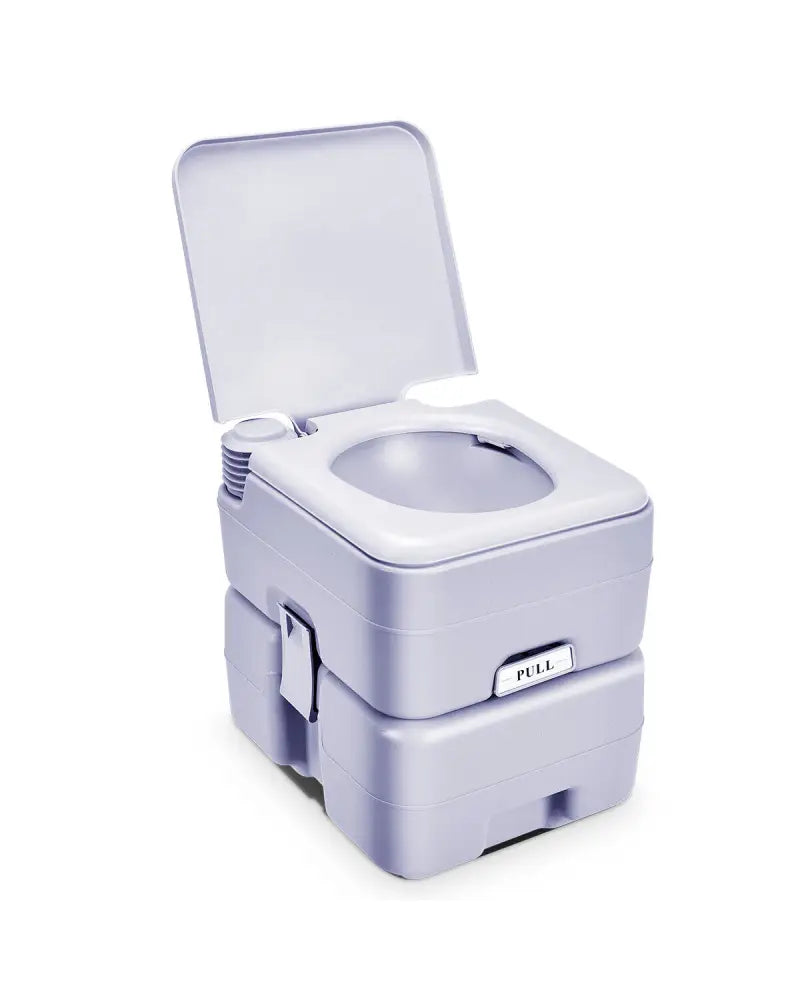 5.3 Gallon Portable Toilet with Waste Tank and Built-in Rotating Spout-Gray - Gray - Portable Toilets & Showers