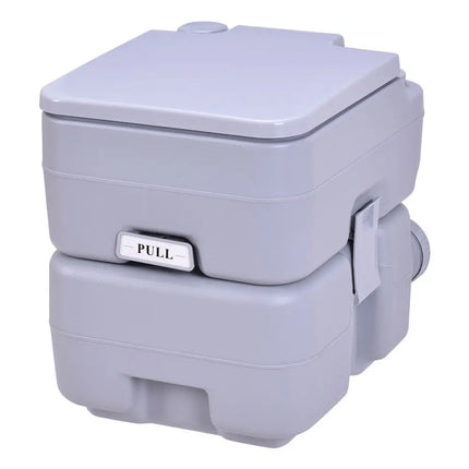 5.3 Gallon Portable Toilet with Waste Tank and Built-in Rotating Spout-Gray - Gray - Portable Toilets & Showers