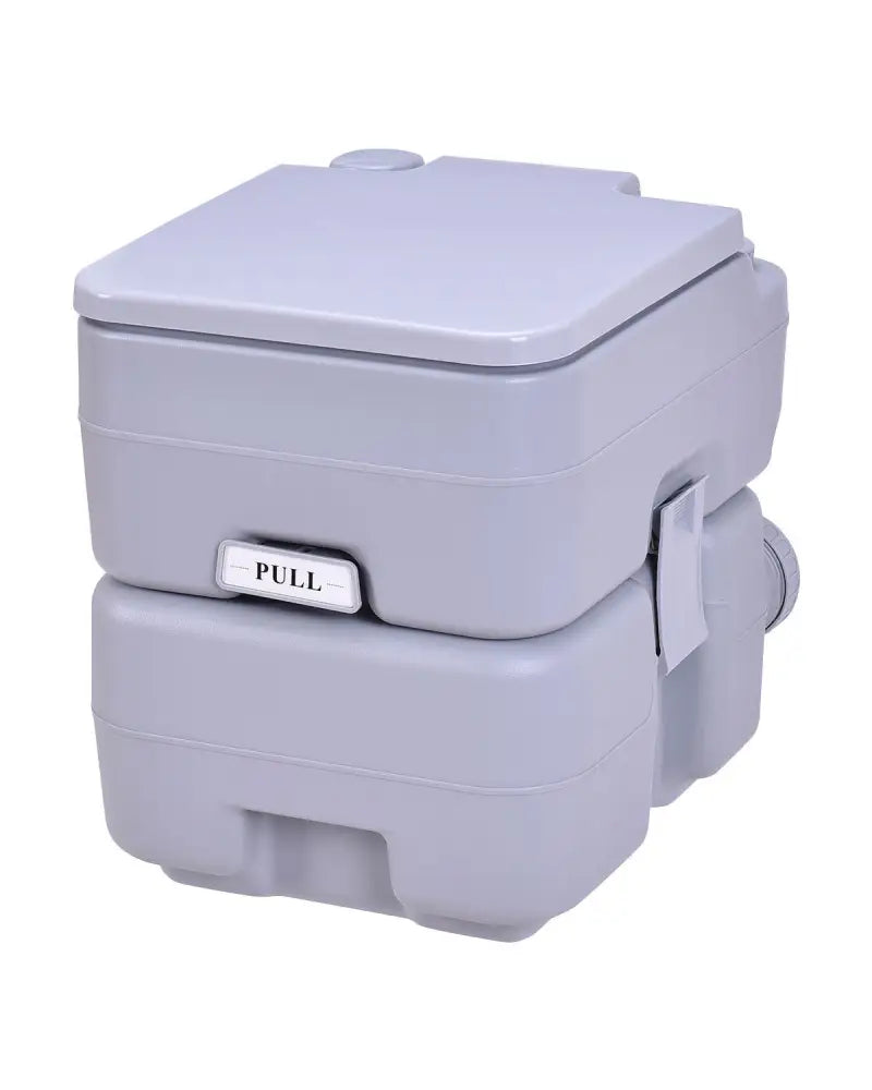 5.3 Gallon Portable Toilet with Waste Tank and Built-in Rotating Spout-Gray - Gray - Portable Toilets & Showers