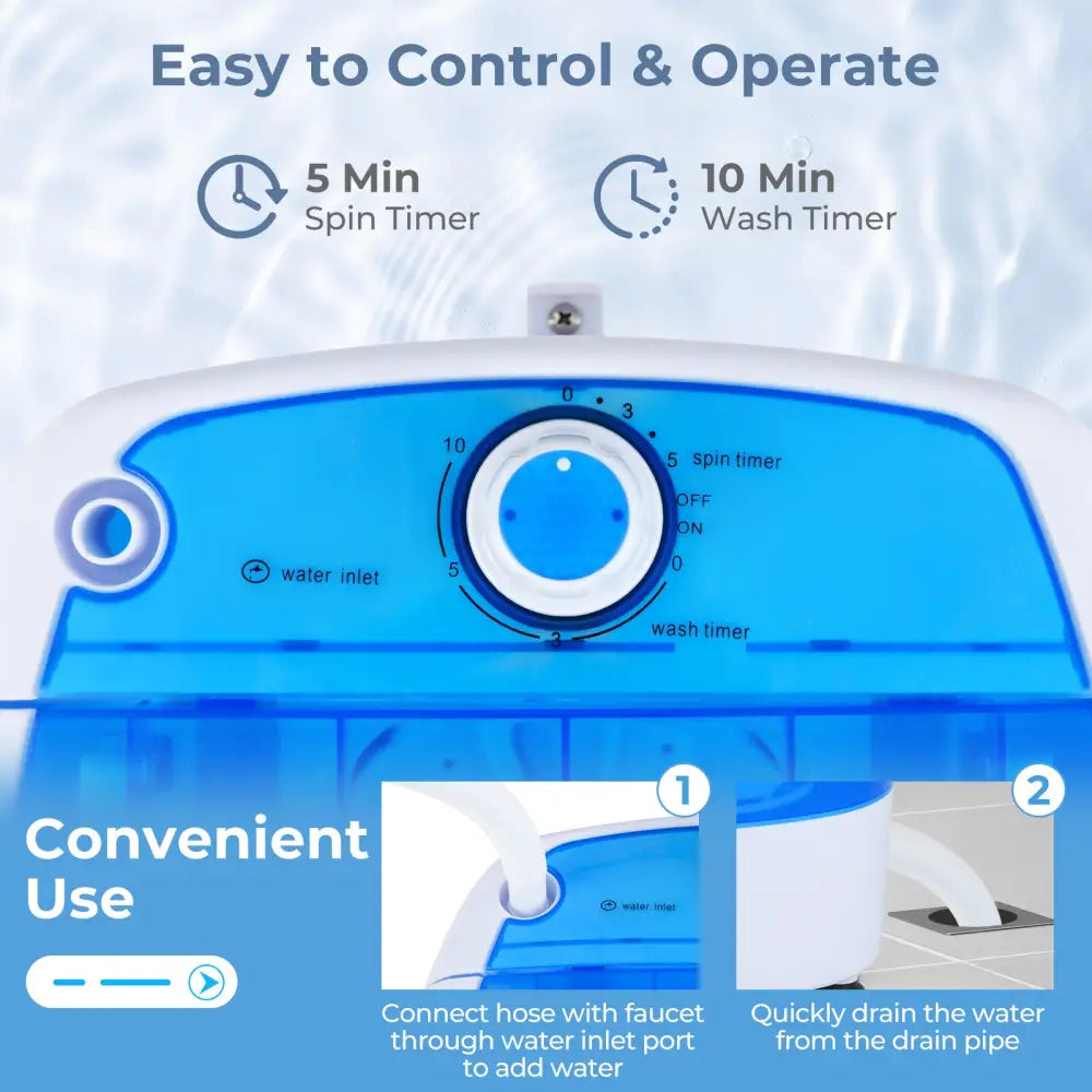 5.5 lbs Portable Semi Auto Washing Machine - Blue - Washing Machines
