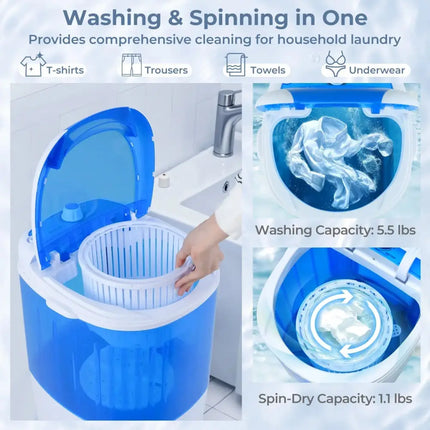 5.5 lbs Portable Semi Auto Washing Machine Costway