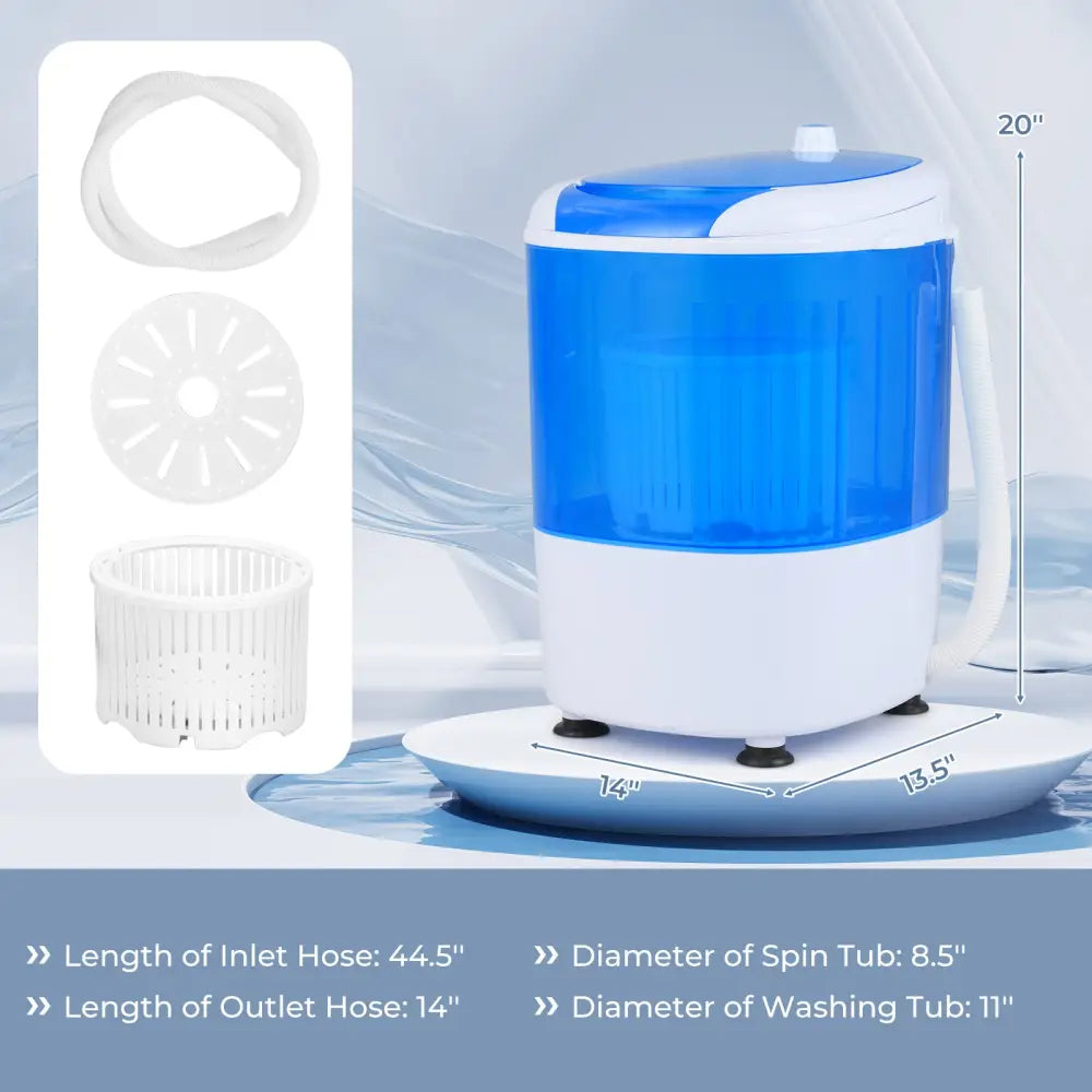 5.5 lbs Portable Semi Auto Washing Machine - Blue - Washing Machines
