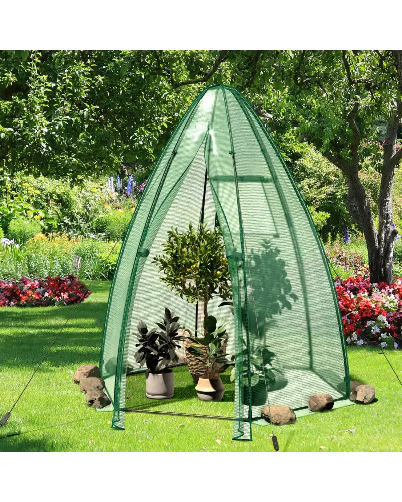 5.5 x 5.5 x 6 Feet Portable Mini Greenhouse with All-Weather PE Cover - Green - Greenhouses