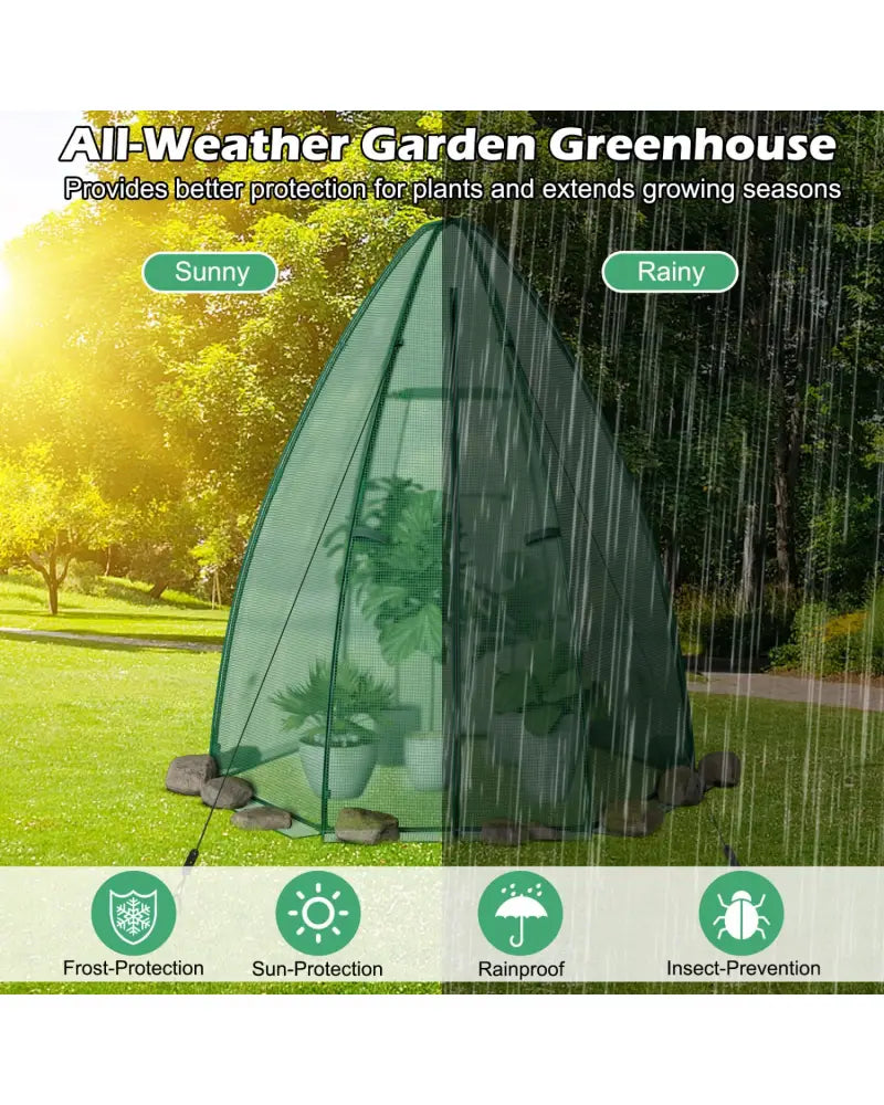 5.5 x 5.5 x 6 Feet Portable Mini Greenhouse with All-Weather PE Cover - Green - Greenhouses