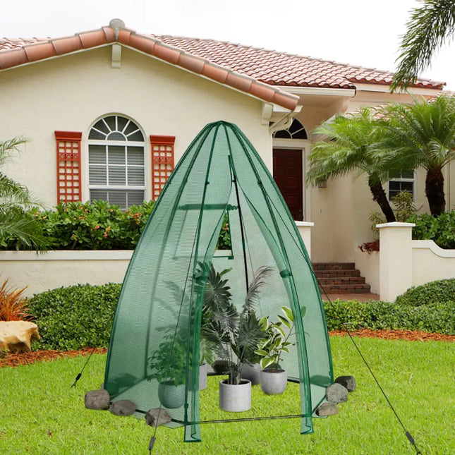 5.5 x 5.5 x 6 Feet Portable Mini Greenhouse with All-Weather PE Cover - Green - Greenhouses