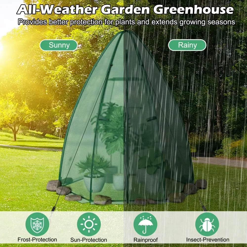 5.5 x 5.5 x 6 Feet Portable Mini Greenhouse with All-Weather PE Cover - Green - Greenhouses