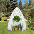 5.5 x 5.5 x 6 Feett Portable Garden Mini Greenhouse with All-Weather PE Cover-White - White - Greenhouses