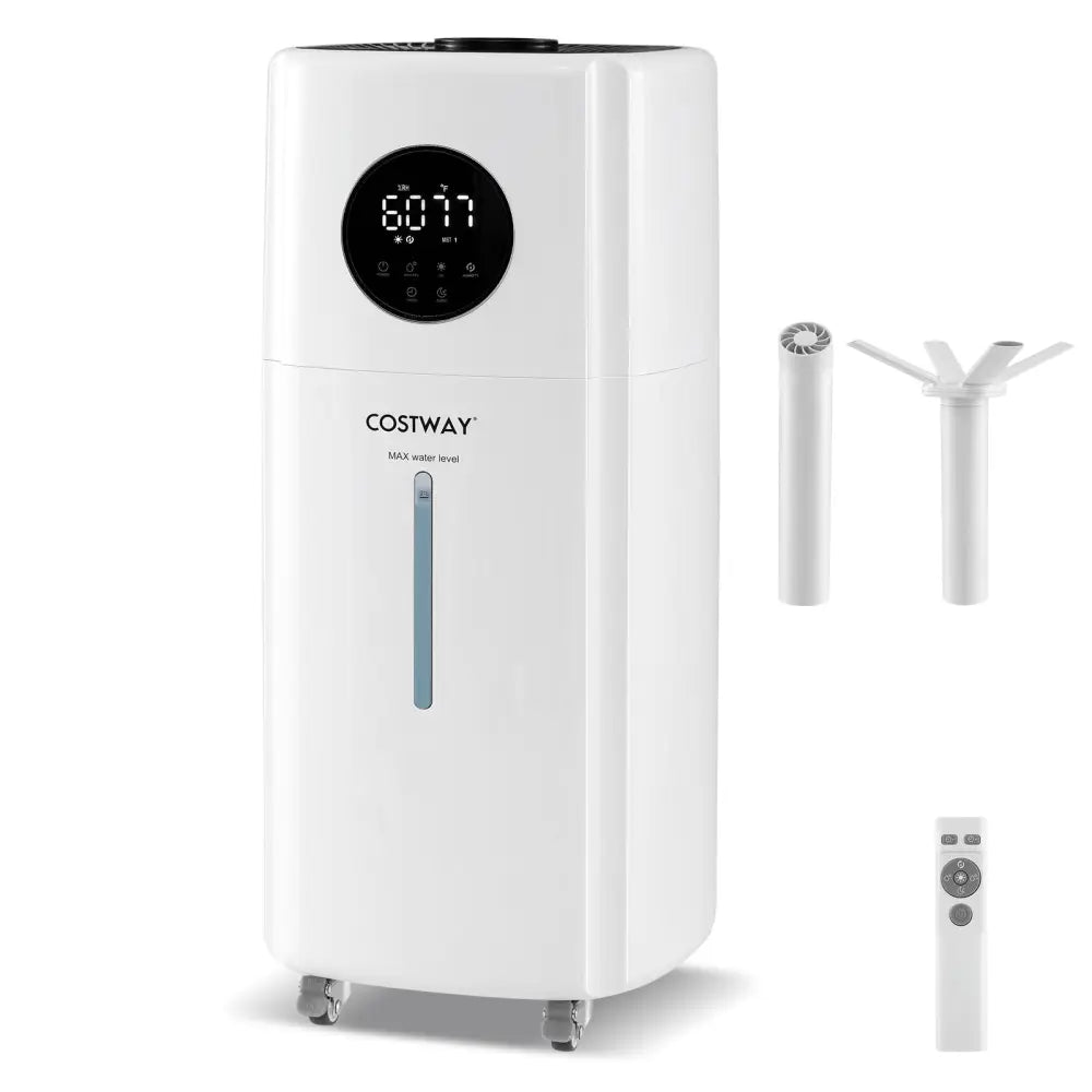 5.5Gal Humidifier with 360° Nozzles and Wheels for Large Room-White - White - Dehumidifiers