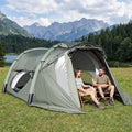 5-7 Person Inflatable Camping Tent with Screened Porch-Green - Green - Tents