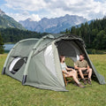 5-7 Person Inflatable Camping Tent with Screened Porch-Green - Green - Tents