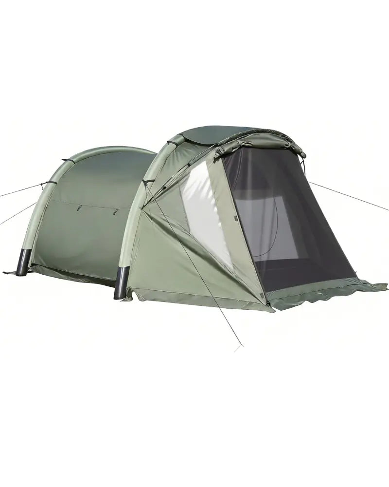 5-7 Person Inflatable Camping Tent with Screened Porch-Green - Green - Tents