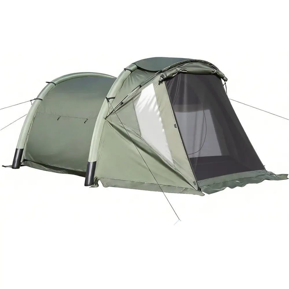 5-7 Person Inflatable Camping Tent with Screened Porch-Green - Green - Tents