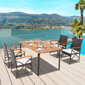 5/7-Piece Outdoor Dining Set with Acacia Wood Table-4-5 Pieces - Brown - Patio Dining Sets