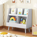 5-Cube Kids Bookshelf and Toy Organizer with Anti-Tipping Kits-Light Gray - Light Gray - Kids Storage