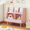 5-Cube Kids Bookshelf and Toy Organizer with Anti-Tipping Kits-Pink - Pink - Kids Storage