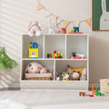 5-Cube Wooden Kids Toy Storage Organizer with Anti-Tipping Kits-White - White - Kids Storage