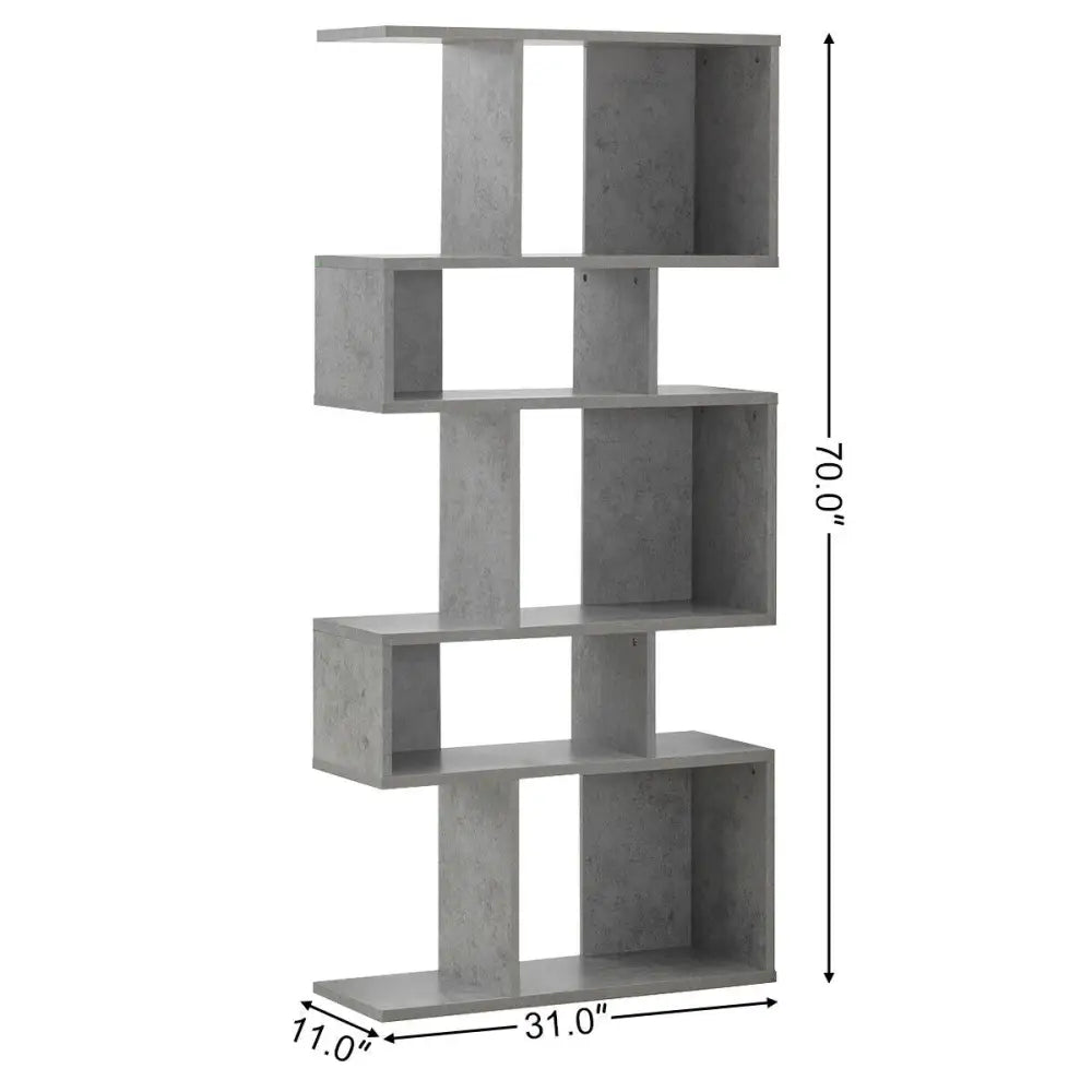 5 Cubes Ladder Shelf Corner Bookshelf Display Rack Bookcase-Gray - Gray - Bookcases