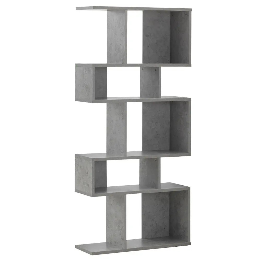 5 Cubes Ladder Shelf Corner Bookshelf Display Rack Bookcase-Gray - Gray - Bookcases