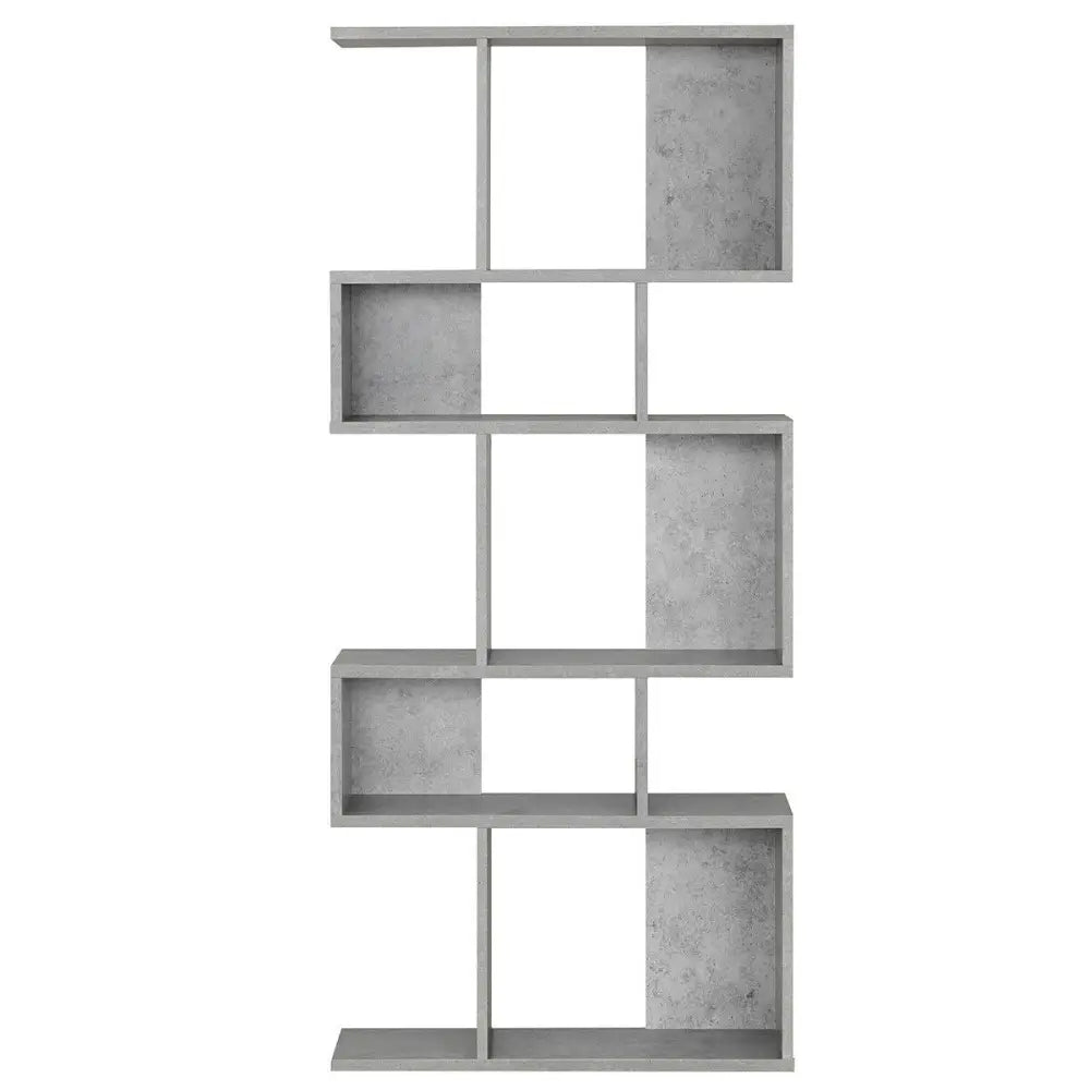 5 Cubes Ladder Shelf Corner Bookshelf Display Rack Bookcase-Gray - Gray - Bookcases