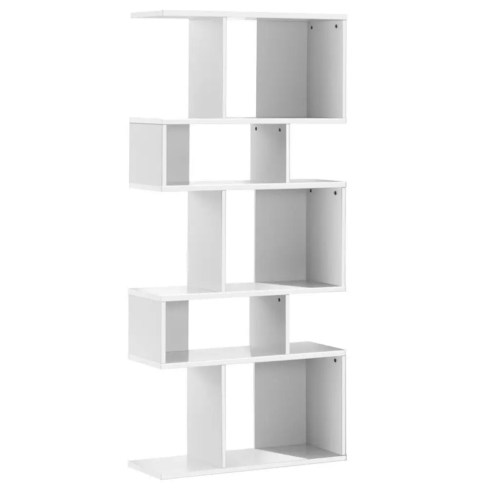 5 Cubes Ladder Shelf Corner Bookshelf Display Rack Bookcase-White - White - Bookcases