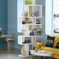 5 Cubes Ladder Shelf Corner Bookshelf Display Rack Bookcase-White - White - Bookcases